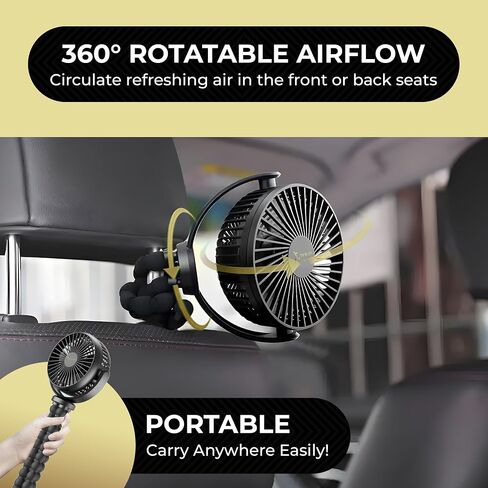 AF DORATI Small Fan, Flexible Tripod Stroller Fan - Portable Fan - Mini Portable, Rechargeable Fan, Quiet Cooling, Perfect for Bed, Car Seat, Travel, Camping. in Saudi Arabia