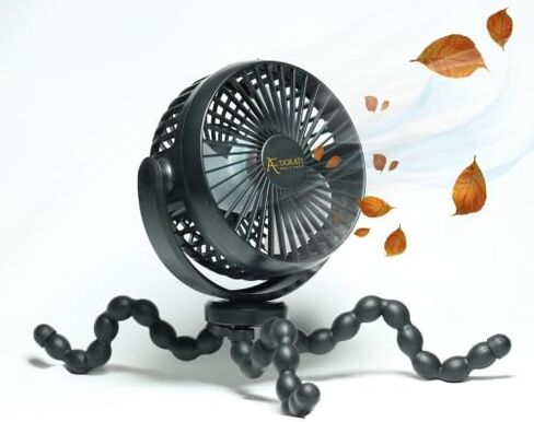 AF DORATI Small Fan, Flexible Tripod Stroller Fan - Portable Fan - Mini Portable, Rechargeable Fan, Quiet Cooling, Perfect for Bed, Car Seat, Travel, Camping. in Saudi Arabia