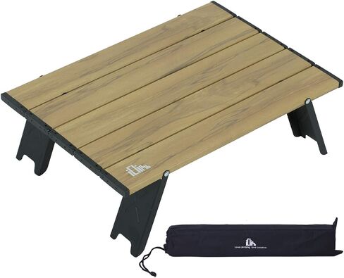 Ultralight Compact Mini Folding Alu. Table (Nature - S) | with Carry Bag, for Camping Backpacking Hiking Beach Picnic in Kuwait