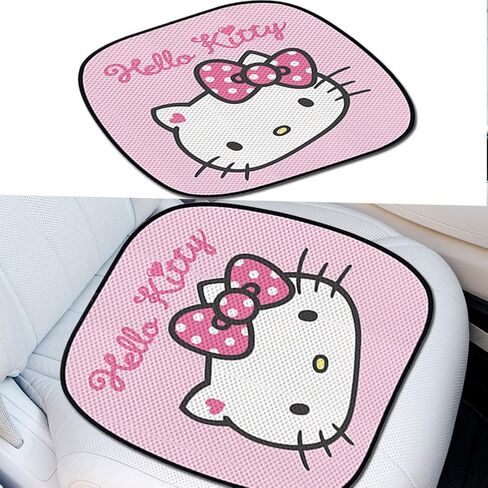 ملحقات كيتي لحماية مقعد السيارة من BKDRL، مجموعة واحدة من مسند الظهر اللطيف ووسادة مقعد لسائق مقعد السيارة، وسادة تبريد مقعد السيارة، وسائد مقعد غير قابلة للانزلاق لكرسي المكتب (وردي) in Kuwait