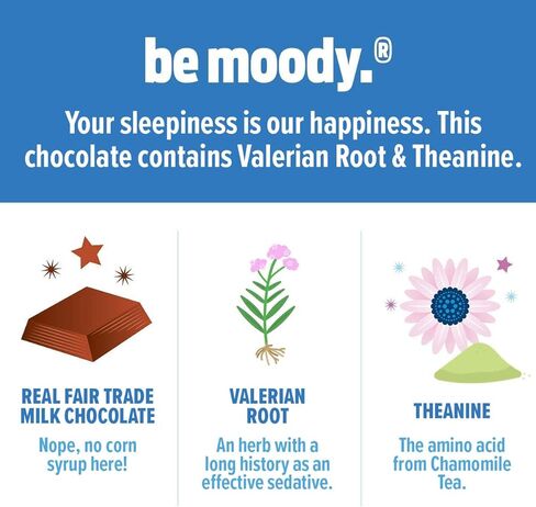 Good Day Chocolate جذر فاليريان الطبيعي للبالغين، مكمل عشبي للنوم، نكهة التوت البري العضوية، شوكولاتة الحليب غير المعدلة وراثيًا والمتوافقة مع التجارة العادلة، إل-ثيانين، 80 قطعة in Kuwait
