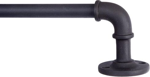 Kenney KN90030 Adler أنابيب صناعية داخلية/خارجية مقاومة للصدأ ملفوفة حول قضيب الستارة، طول قابل للتعديل 28-48 بوصة، لمسة نهائية سوداء، أنبوب فولاذي مزخرف بقطر 5/8 بوصة in Kuwait