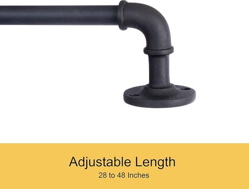 Kenney KN90030 Adler أنابيب صناعية داخلية/خارجية مقاومة للصدأ ملفوفة حول قضيب الستارة، طول قابل للتعديل 28-48 بوصة، لمسة نهائية سوداء، أنبوب فولاذي مزخرف بقطر 5/8 بوصة in Kuwait