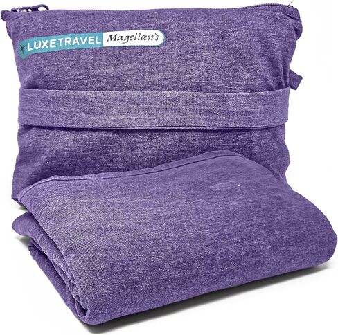 SAGEFINDS Airplane Travel Blanket | Compact Throw Blanket for Camping and Hiking | Converts into a Pillow | Travel Gift | Soft Jersey Knit | Fits in Backpack | Attaches to Luggage | Travel Essential in Kuwait