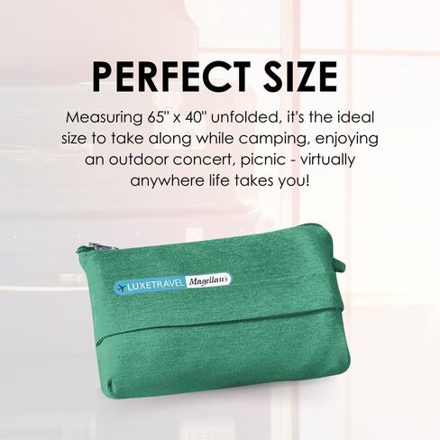 SAGEFINDS Airplane Travel Blanket | Compact Throw Blanket for Camping and Hiking | Converts into a Pillow | Travel Gift | Soft Jersey Knit | Fits in Backpack | Attaches to Luggage | Travel Essential in Kuwait