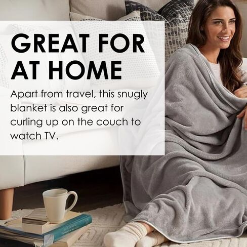 SAGEFINDS Airplane Travel Blanket | Compact Throw Blanket for Camping and Hiking | Converts into a Pillow | Travel Gift | Soft Jersey Knit | Fits in Backpack | Attaches to Luggage | Travel Essential in Kuwait
