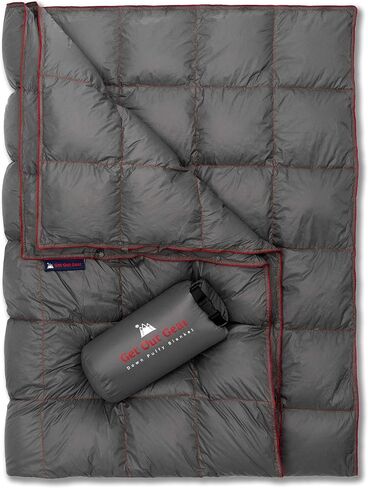 Get Out Gear Down Camping Blanket - Puffy, Packable, Lightweight and Warm | Ideal for Outdoors, Travel, Stadium, Festivals, Beach, Hammock | 650 Fill Power Water-Resistant Backpacking Quilt in Saudi Arabia