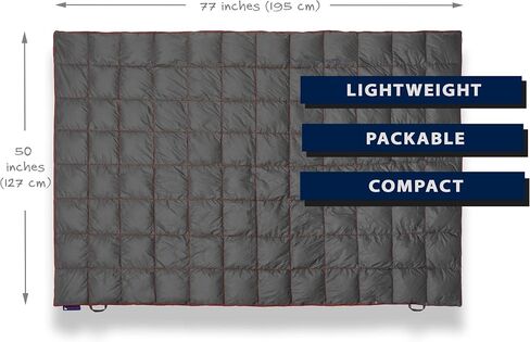 Get Out Gear Down Camping Blanket - Puffy, Packable, Lightweight and Warm | Ideal for Outdoors, Travel, Stadium, Festivals, Beach, Hammock | 650 Fill Power Water-Resistant Backpacking Quilt in Saudi Arabia