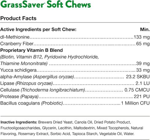 NaturVet - رقائق GrassSaver للكلاب بالإضافة إلى الإنزيمات - 300 رقاقة - مكمل صحي للمساعدة في تخليص حديقتك من البقع الصفراء - مزيج تآزري من فيتامينات ب المعقدة والأحماض الأمينية in Kuwait