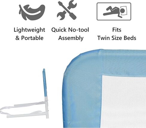 Dream On Me Lightweight Mesh Security Adjustable Bed Rail Double Pack with Breathable Mesh Fabric in White, 2 Count (Pack of 1) in Saudi Arabia
