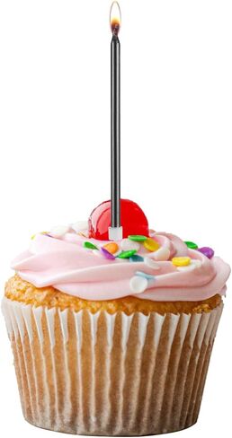 White Birthday Candles for Cake - Long Thin Metallic Candle for Birthday Parties, Wedding Decorations (24 Count, Pearl White) in Kuwait