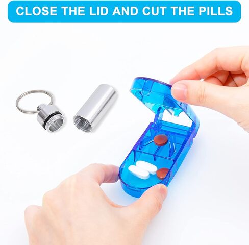 مقص حبوب دواء 3 قطع من OnlyFU ، مزلقة حبوب دواء مع شفرة من الفولاذ المقاوم للصدأ لقطع حبوب الحمل الصغيرة أو حبوب دواء كبيرة الطب قاطع حبوب دواء مع سلسلة مفاتيح حامل حبوب (3) in Kuwait