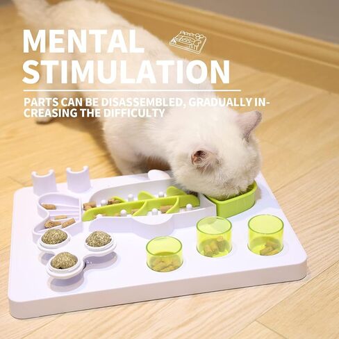 ALL FOR PAWS Interactive Cat Puzzle Feeder & Slow Feed Toy – Mental Stimulation Treat Dispenser Maze for Indoor Cats, Enrichment & Cat Food Toy in Kuwait