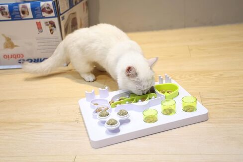 ALL FOR PAWS Interactive Cat Puzzle Feeder & Slow Feed Toy – Mental Stimulation Treat Dispenser Maze for Indoor Cats, Enrichment & Cat Food Toy in Kuwait