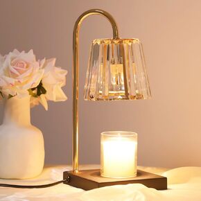 PIZHLO Candle Warmer Lamp, Wax Warmer Lamp with 2 Bulbs, Timer & Dimmer 7-Levels, Candle Top Melting Compatible Jar Candles, Glass Candle Heater Lamp for Scented Wax, Home Decor Gift for Mom (Clear)