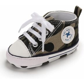 Unisex Baby Girls Boys Shoes Infant Soft Sole Canvas Newborn First Walkers High Top Anti-Slip Sneakers in Kuwait