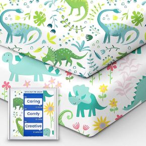 Graco Pack and Play Fitted Sheets - 2 Pack Mini Crib Sheets, Hypoallergenic and Soothing, Premium Jersey Fabric, Safari Sea Animals Pattern in Saudi Arabia