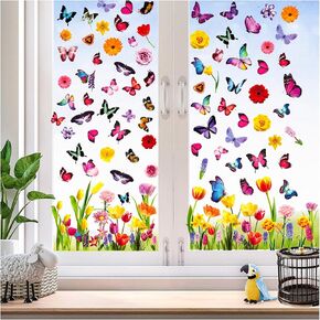 9-Sheet Valentine's-Day Window Clings - Hearts Decor with 103Pcs Window Stickers for Home, Party, Wedding Decor - Elevate Festive Vibes with Window Ornaments