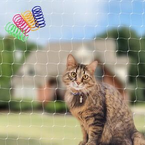 Cat Balcony Net Cat Netting Balcony Rail Net Cat PET Balcony Anti Fall Netting Cat Fence Nets Transparent Nylon Pet Mesh Fence Anti Fall Netting for Balcony Window Stairs (10 * 20ft, White)