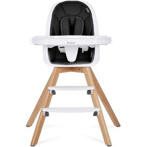 Evolur Zoodle 2-in-1 High Chair for Baby & Toddler – Convertible High Chair to Toddler Chair, Padded Seat, 5-Point Safety Harness, Dual Dishwasher-Safe Trays, Solid Beechwood Legs – Pink in Kuwait