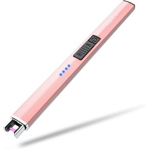Rechargeable Lighter Electric Candle Lighters Arc Plasma Flameless Windproof USB Lighter Multi-Safety Protection (Black)