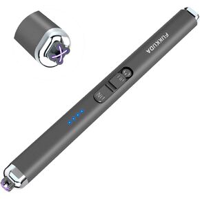 【Upgraded】 Dual Arc Electric Candle Lighter Rechargeable USB Lighter Plasma Arc Lighters for Candle (Space Gray)
