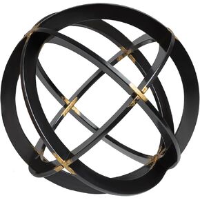 Everydecor Decorative Sphere for Home Decor - Black & Gold, Hand Painted, Modern Decorative Balls for Living Room, Bedroom, Kitchen, Bathroom, Office - Table Decorative Orbs for Centerpiece in Kuwait