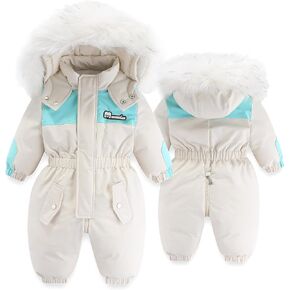 Fairy Baby Toddler Winter Snowsuit Skisuit Jumpsuit Hooded Jacket Coat Outwear Infant Onepiece Romper for Kids Girl Boy 1-5T