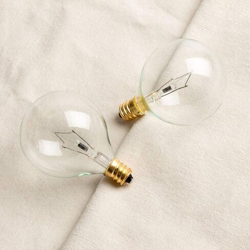 8 عبوات 40 واط G50 لمبات إضاءة كاملة الحجم للتدفئة الرائحة، G16.5 Globe E12 قاعدة شمعدان ساطعة لمبات إضاءة واضحة لمدفئة الشمع in Kuwait