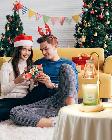 مصباح تسخين الشموع مع مؤقت وخافت، مصباح شمعة ULG لتدفئة شموع BBW الكبيرة، مصباح تسخين شمع قابل للتعديل الارتفاع مع لمبتين للشمع المعطر، هدية للأم والنساء، ديكور المنزل، كهرمان in Kuwait