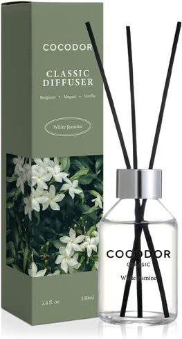 COCODOR Classic Reed Diffuser / Garden Lavender / 3.4oz (100ml) / 1 Pack / مجموعة ناشر الزيوت العطرية العطرية لغرفة النوم والحمام وديكور المنزل in Kuwait