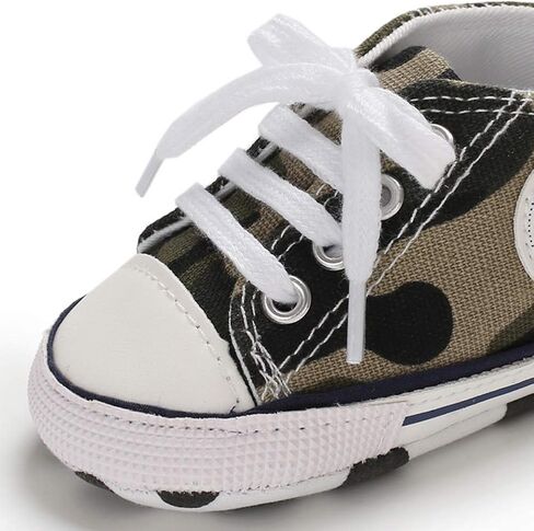 Unisex Baby Girls Boys Shoes Infant Soft Sole Canvas Newborn First Walkers High Top Anti-Slip Sneakers in Kuwait