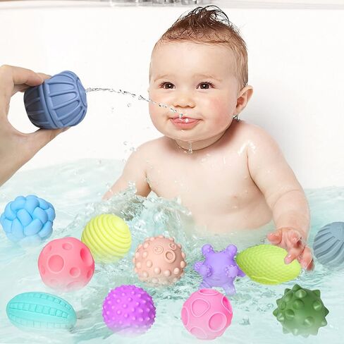 6 Pack Sensory Balls for Toddlers 1-3, Sensory Baby Toys 6-12 Months, Montessori Toys for Babies 6-12 Months Infant Squeeze Sensory Toys Soft Multi Ball Set Gifts with Bright Color Textured in Saudi Arabia