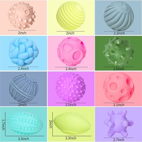 6 Pack Sensory Balls for Toddlers 1-3, Sensory Baby Toys 6-12 Months, Montessori Toys for Babies 6-12 Months Infant Squeeze Sensory Toys Soft Multi Ball Set Gifts with Bright Color Textured in Saudi Arabia