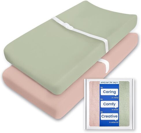 Premium Soft Boho Changing Pad Covers for Girls & Boys - Stretchy Jersey Sheets - Fits Standard Changing Tables - 2 Pack (Whale Dreams) in Saudi Arabia