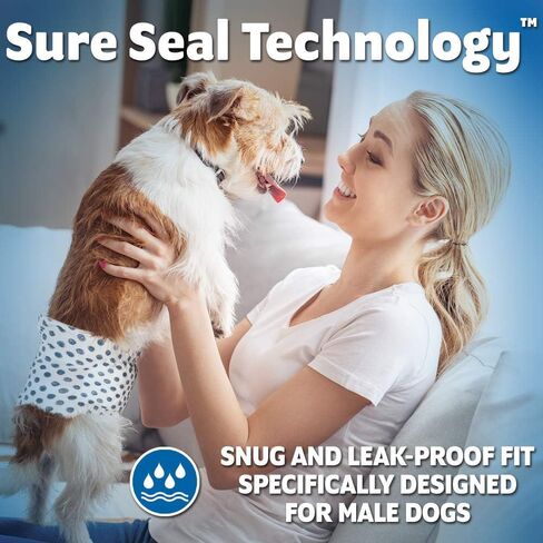 خارج! رعاية الحيوانات الأليفة حفاضات الكلب الذكور القابل للتصرف | أغطية رجالية ماصة مع مانعة للتسرب | XS/صغير، 12 قطعة in Kuwait
