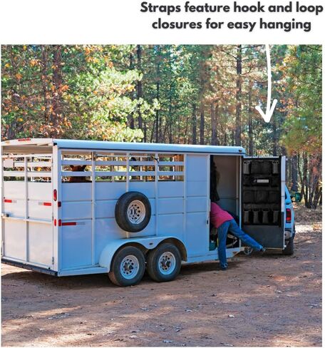 FITLANCE Equine Long Trailer Door Caddy - Horse Trailer Door Caddy Grooming Bag Stall Organizer - Horse Equipment Trailer Door Caddy Storage Bag - Trailer Grooming Bag Door Caddy Organizer in Saudi Arabia