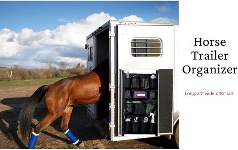 FITLANCE Equine Long Trailer Door Caddy - Horse Trailer Door Caddy Grooming Bag Stall Organizer - Horse Equipment Trailer Door Caddy Storage Bag - Trailer Grooming Bag Door Caddy Organizer in Saudi Arabia