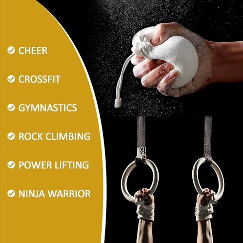 مجموعة كرات الطباشير المضادة للانزلاق القابلة لإعادة الملء من BDYLYS، 65 جم (2.3 أونصة) لكل منها، طباشير رياضي ممتاز لتعزيز قوة الإمساك في تسلق الصخور، ورفع الأثقال، والجمباز، والتمارين الرياضية in Kuwait