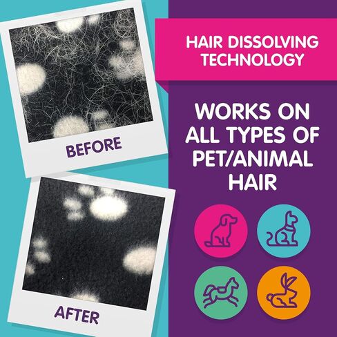 Vamoosh Pet Hair Dissolver for Washing Machines, 6x 3.5oz (2 Boxes), Removes Odour Dissolves Dog, Cat, Animal Fur, Cleans Pet Bedding in Washing Machine, Easy to Use, Up to 6 Washes in Kuwait