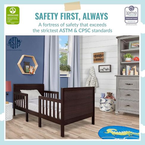 Dream On Me Hudson 3-in-1 Convertible Toddler Bed, 4 Safety Guard Rails, Low-to-Floor Design, Greenguard Gold & BSA Certified, Solid New Zealand Pinewood, Converts to Chairs & Table – White in Saudi Arabia