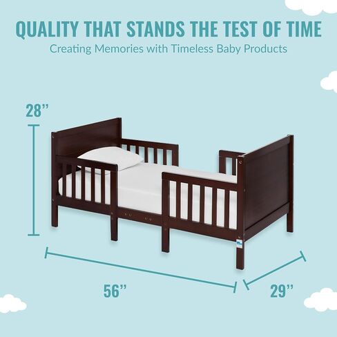 Dream On Me Hudson 3-in-1 Convertible Toddler Bed, 4 Safety Guard Rails, Low-to-Floor Design, Greenguard Gold & BSA Certified, Solid New Zealand Pinewood, Converts to Chairs & Table – White in Saudi Arabia