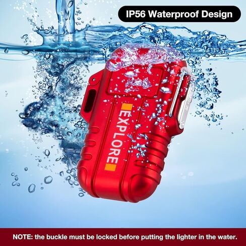 ولاعة LcFun مقاومة للماء للاستخدام في الهواء الطلق ومقاومة للرياح ولاعات كهربائية بقوس مزدوج USB قابلة لإعادة الشحن - عديمة اللهب - ولاعات باردة للتخييم والمشي لمسافات طويلة والمغامرة والعتاد التكتيكي للبقاء على قيد الحياة (أسود) in Kuwait