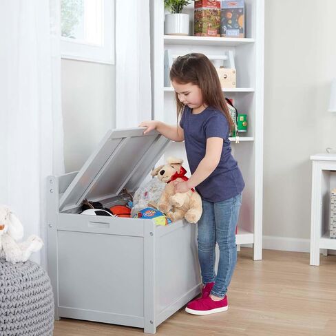 Melissa & Doug Toy Chest, Wooden Toy Storage Box with Safety-Hinged Lid, Kids Toys Storage Organizer for Playroom, Bedroom, & Montessori Classroom Furniture for Boys & Girls Ages 3+ in Saudi Arabia
