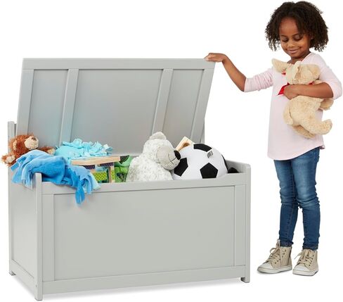 Melissa & Doug Toy Chest, Wooden Toy Storage Box with Safety-Hinged Lid, Kids Toys Storage Organizer for Playroom, Bedroom, & Montessori Classroom Furniture for Boys & Girls Ages 3+ in Saudi Arabia