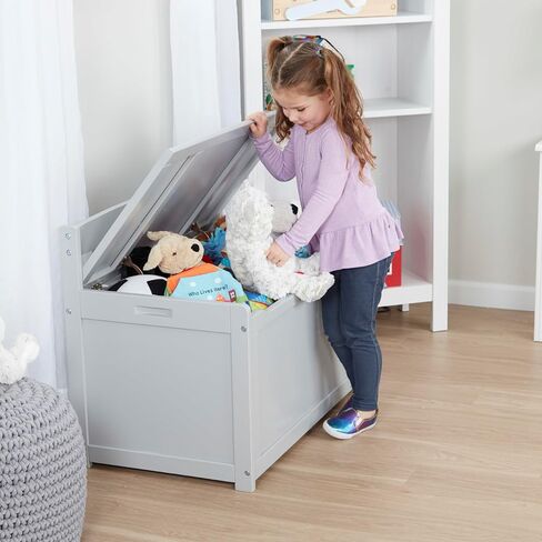 Melissa & Doug Toy Chest, Wooden Toy Storage Box with Safety-Hinged Lid, Kids Toys Storage Organizer for Playroom, Bedroom, & Montessori Classroom Furniture for Boys & Girls Ages 3+ in Saudi Arabia