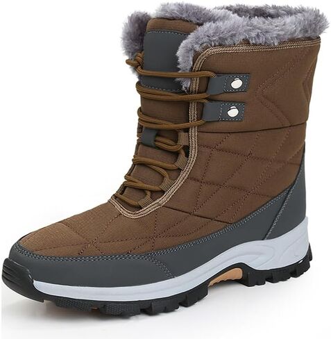 Womens Snow Boots Women's Winter Boots Women Fur Lined Snow Boots For womens Anti-Slip Womens Winter Boots Waterproof Backpacking Boots Outdoor Walking Shoes For Ladies Anti Slip Ankle Boots Non-slip in Saudi Arabia