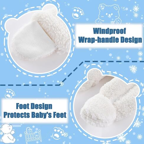 Fairy Baby Newborn Baby Winter Snowsuit Bear Thick Romper Footie Double Zip Hooded Jumpsuit Fleece Coat Infant Boy Girl 0-12M in Saudi Arabia