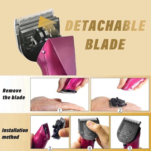 Detachable Adjustable Pet Dog Grooming Clipper 5-in-1 Blade in Kuwait