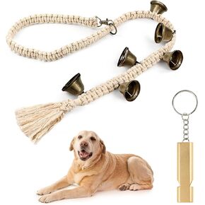 HOYDATE Dog Bell for Door Potty Training Durable Woven Dog Door Bell for Sliding Door Adjustable Hanging Door Bell Length for Small, Medium and Large Dogs to Go Outside in Kuwait